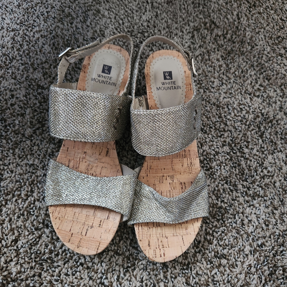 White Mountain Women's Silver Sandals